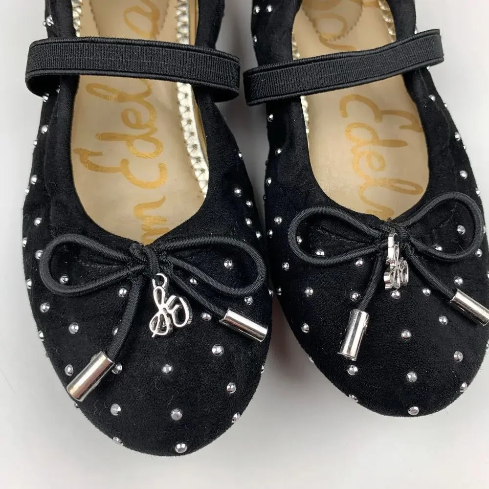 Sam Edelman Felicia Ballet Flats Black Studded Mary Jane Girls 10